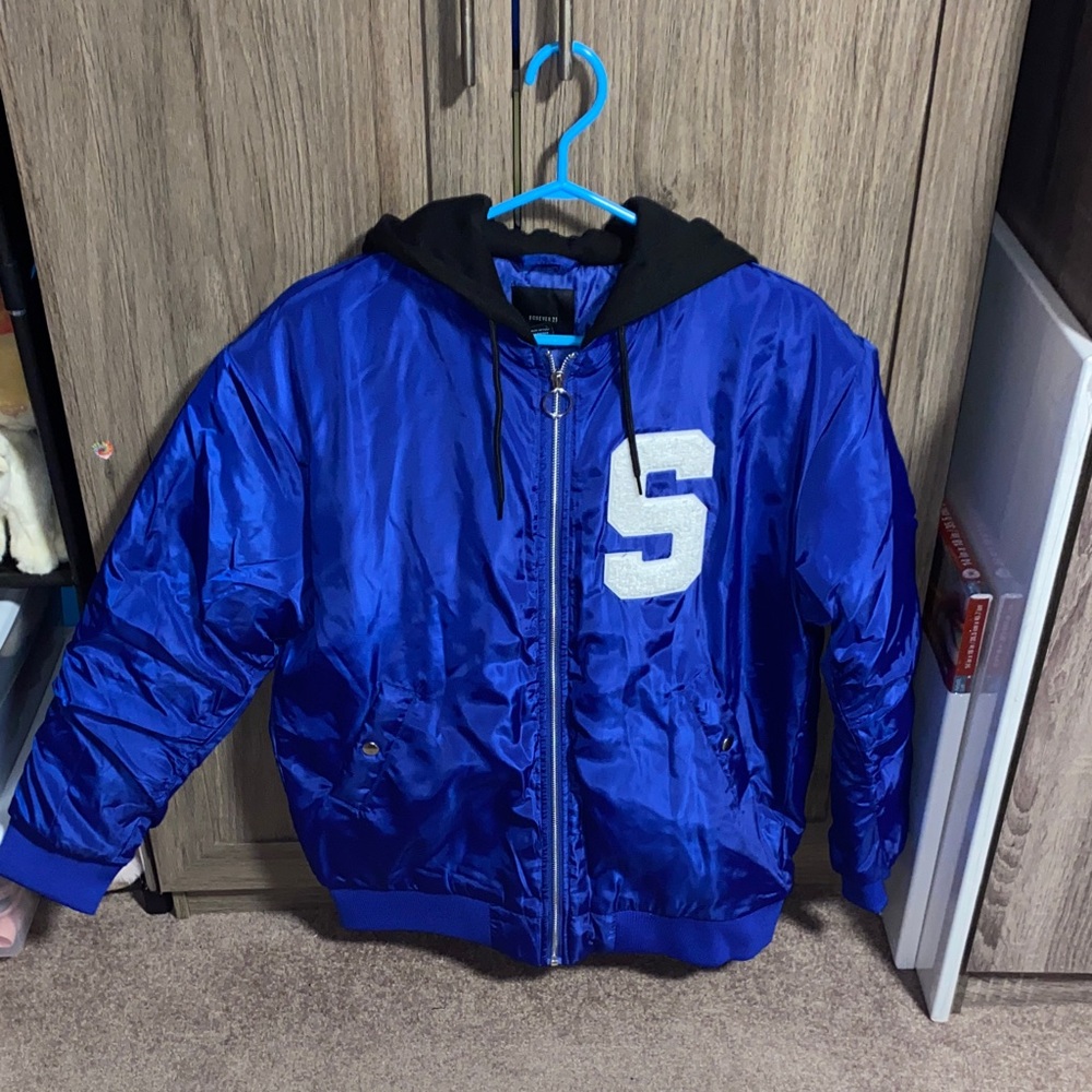 Blue Bomber jacket with S Patch